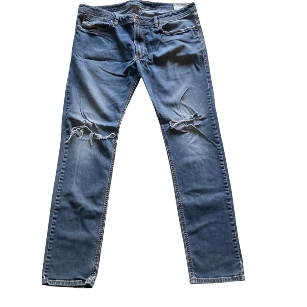 DIESEL Jeans Shioner Slim Skinny ORB80 Stretch Worn Faded Distressed Mens 36 32